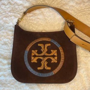 Tory Burch Ella Whipstitch Flat Crossbody